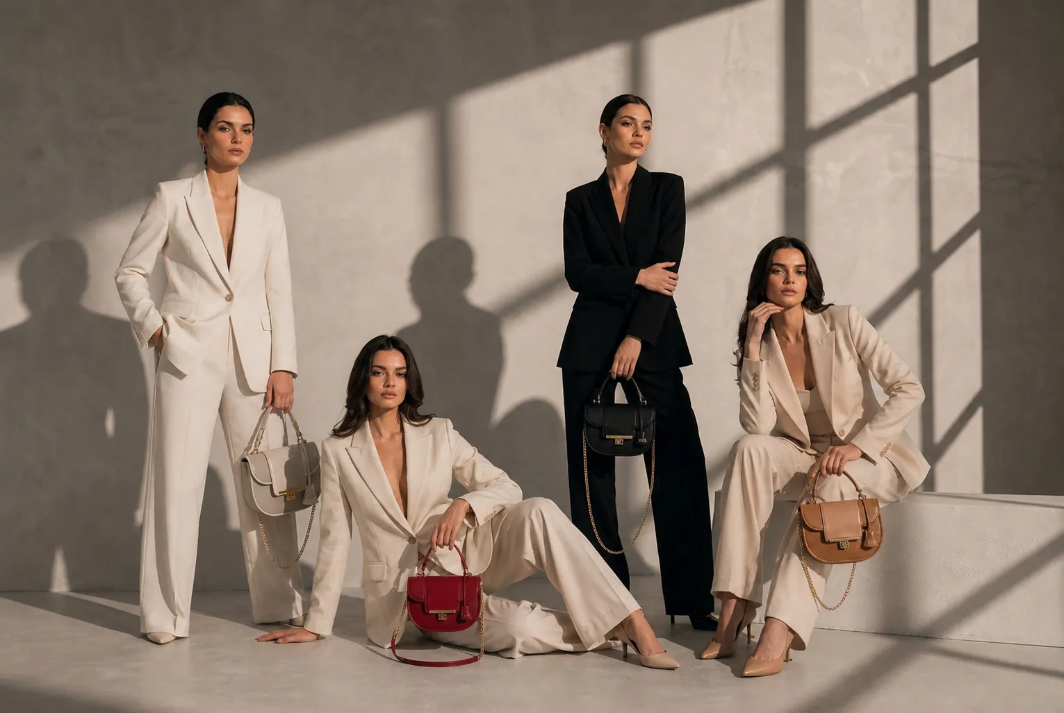 Posa 2 di ragazze per spot borse
